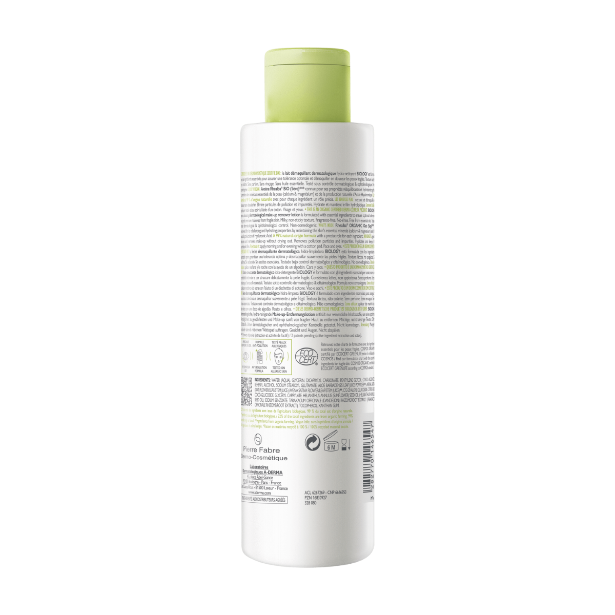 A-Derma Biology Latte Struccante Dermatologico Idra-Detergente 200ml-4