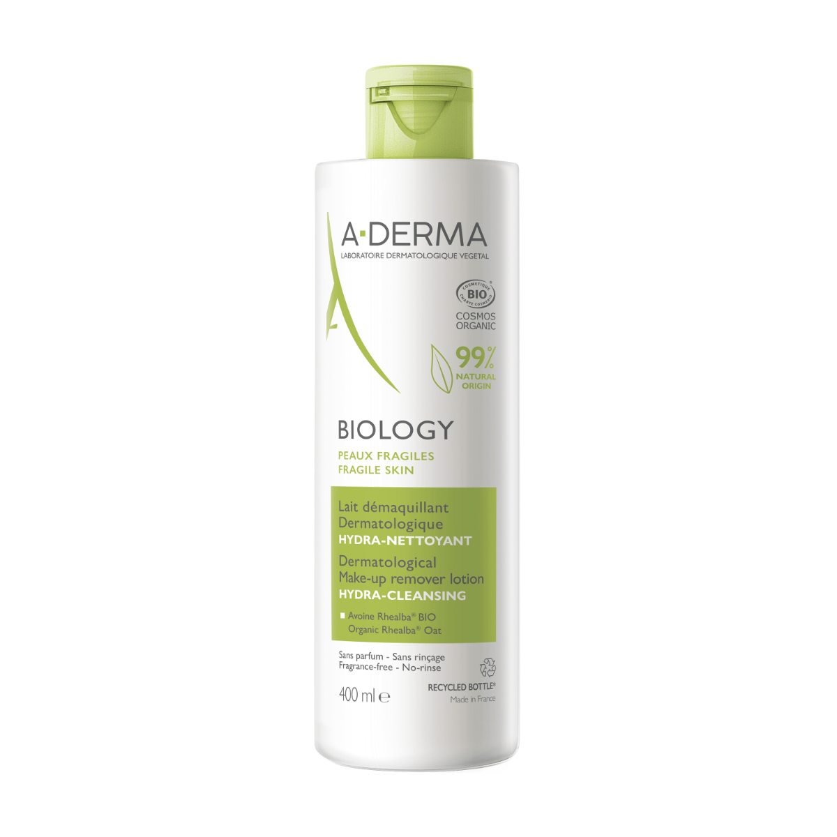 A-Derma Biology Latte Struccante Dermatologico Idra-Detergente 400ml-2