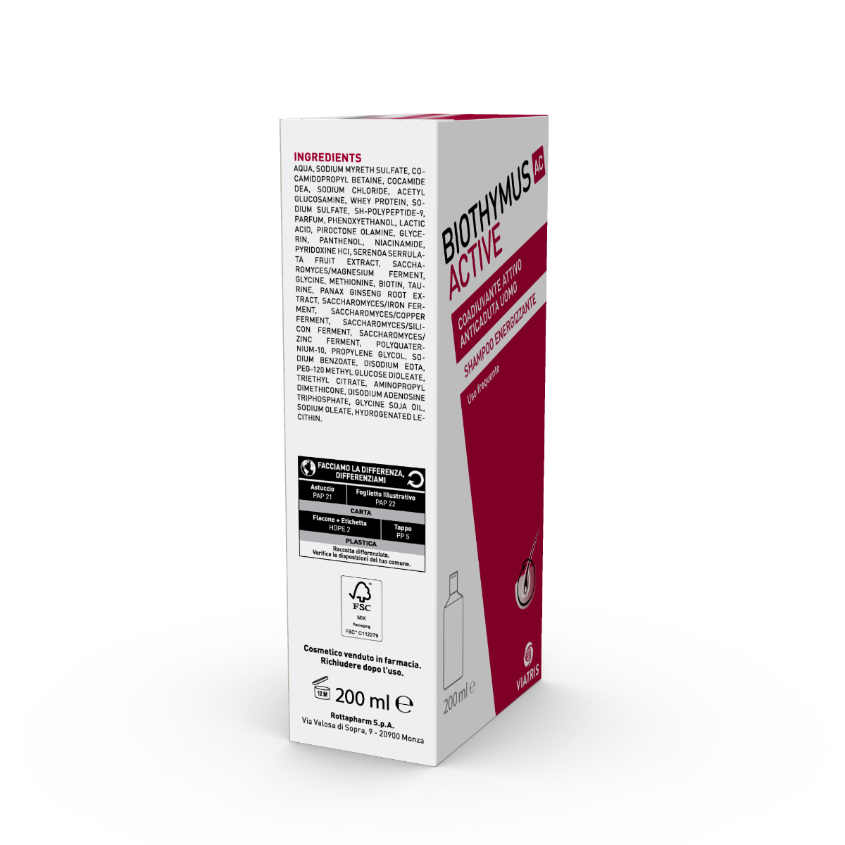 Biothymus AC Active Uomo Shampoo Energizzante 200ml-3