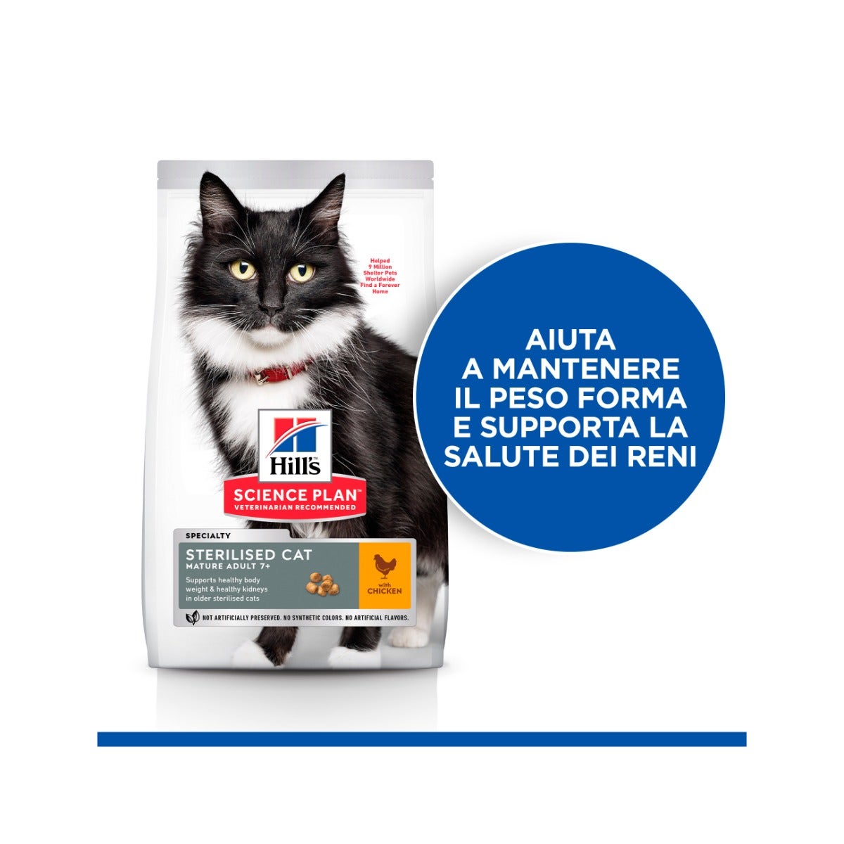 Hill's Science Plan Mature Adult 7+ Sterilised Cat Alimento Per Gatti Al Pollo Sacco 1,5kg-12