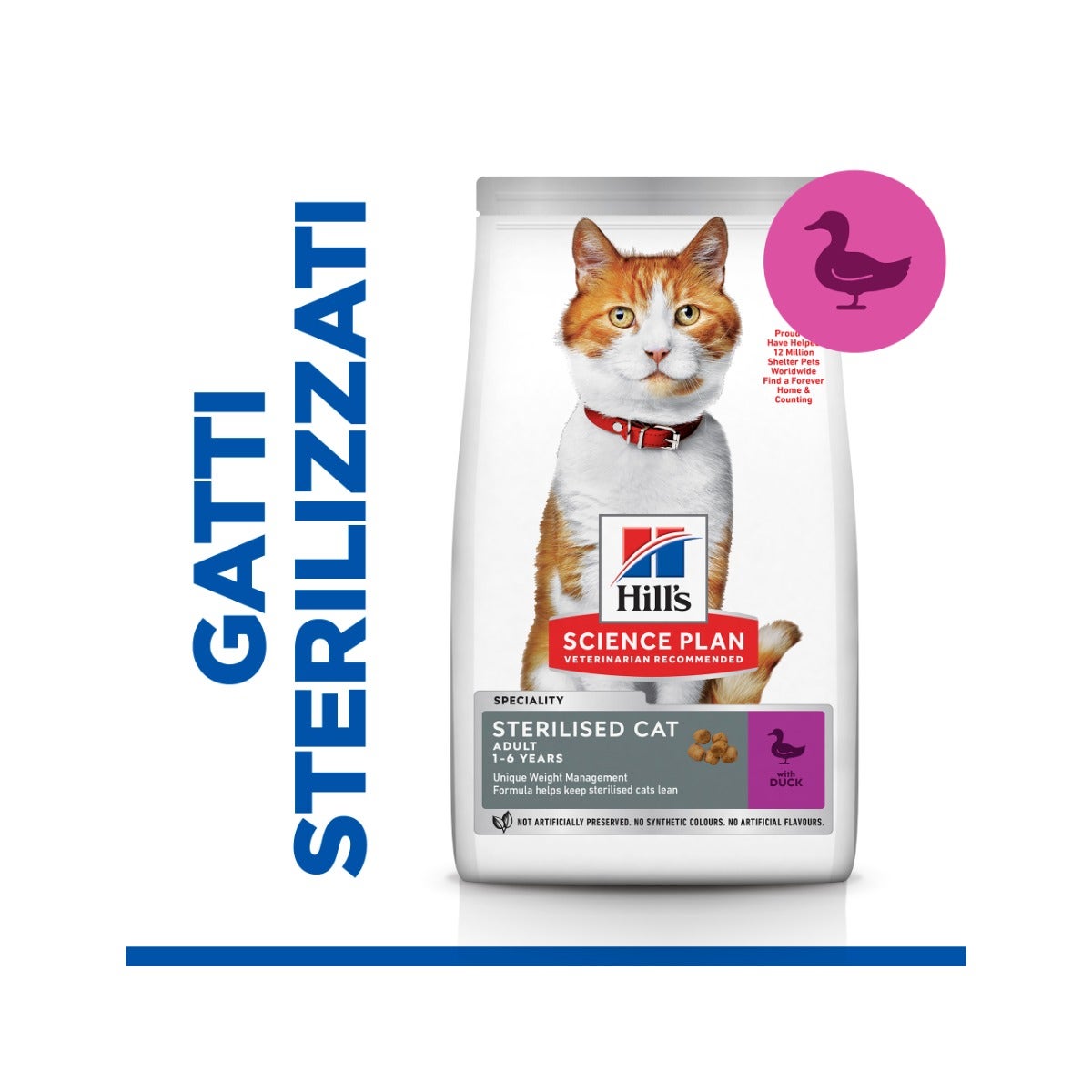 Hill's Science Plan Sterilised Cat Adult Alimento Per Gatti Con Anatra Sacco 1,5kg-3