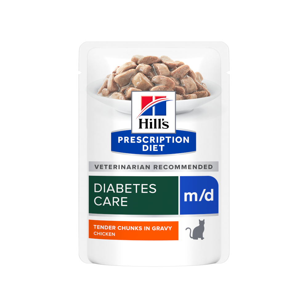 Hill's Prescription Diet M/D Alimento Per Gatti Al Pollo 12 Bustine-2