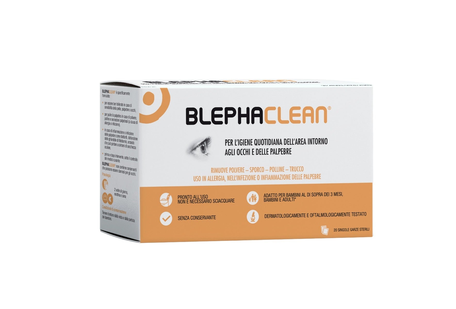 Blephaclean Garze Oculari Con Acido Ialuronico 20 Pezzi-2