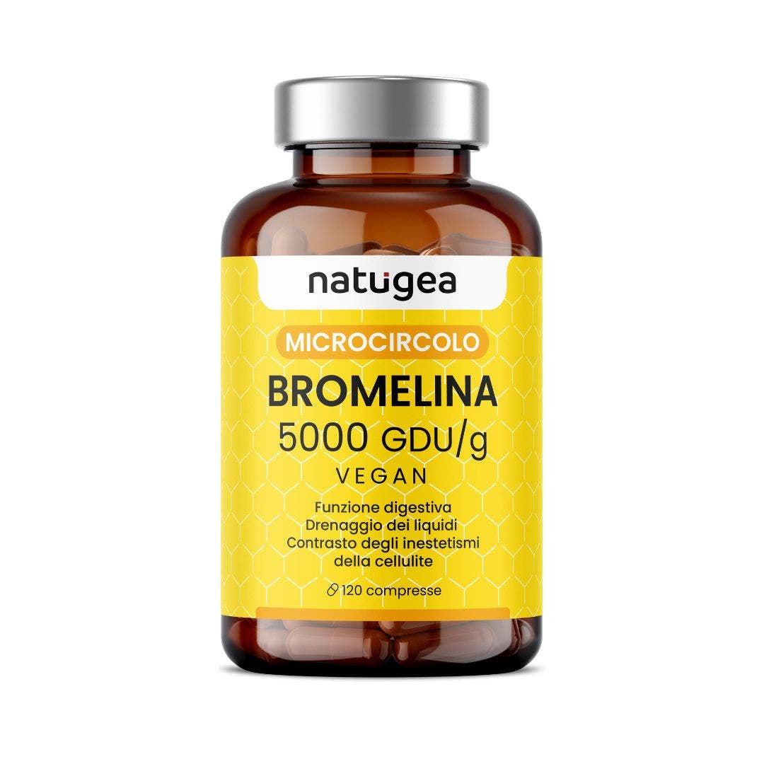 Natugea Bromelina Forte Drenante 5000 GDU/g Vegana Detox Anticellulite 120 Compresse-7