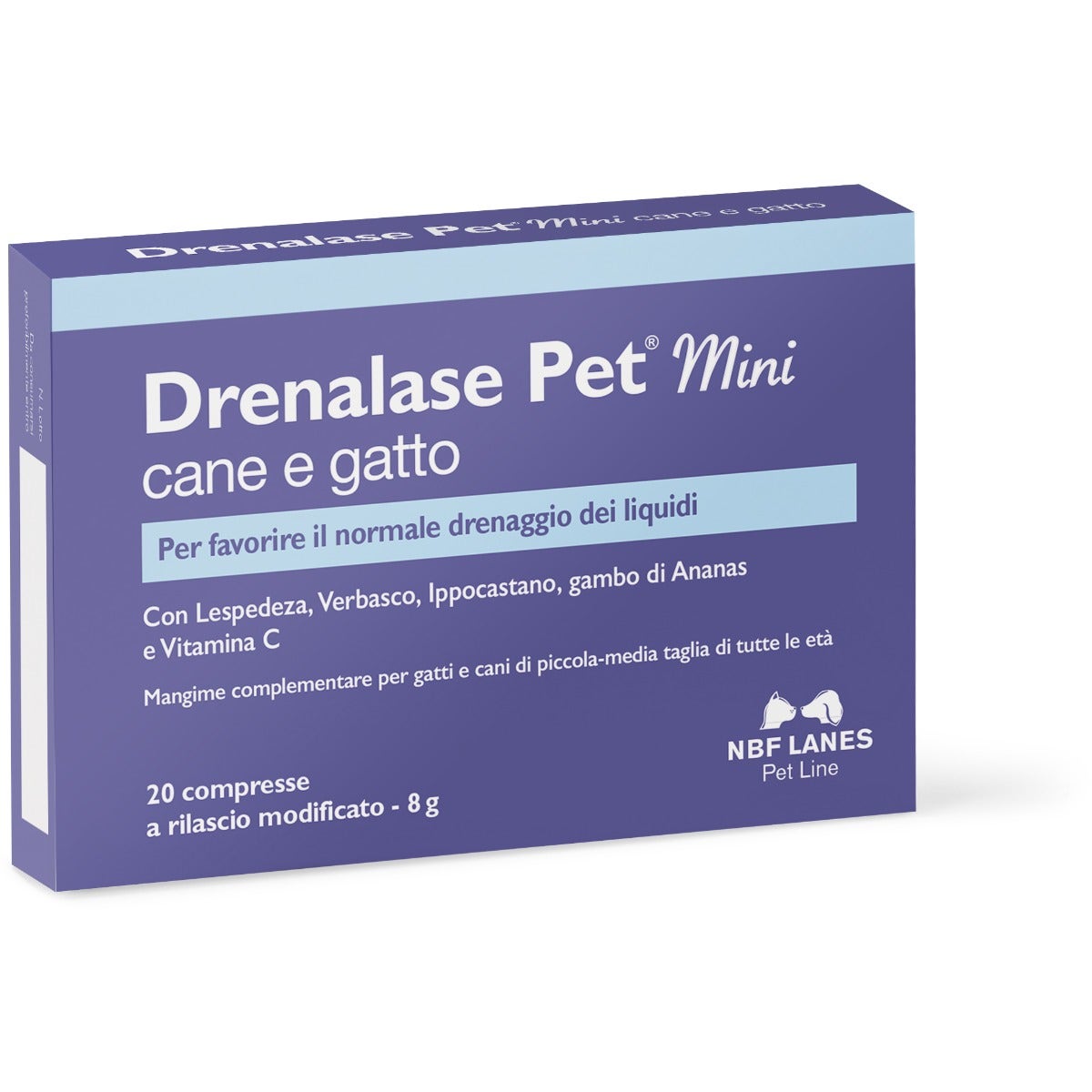 Drenalase Pet Mangime Complementare Drenaggio Per Cani/Gatti Taglia Mini  20 Compresse-2