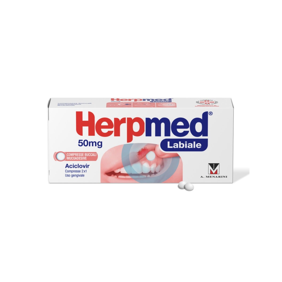Herpmed Labiale 50mg 2 Compresse Buccali Mucoadesive-1
