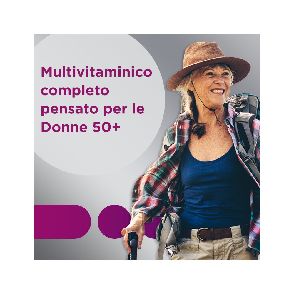 Multicentrum Donna 50+ Integratore Multivitaminico Multiminerale Ferro Calcio Vitamina D D3 30 Compresse-2