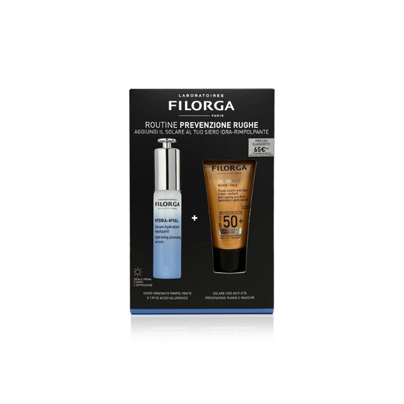 Filorga Cofanetto Hydra Hyal Siero 30ml + Uv-Bronze Solare Viso 40ml SPF50+  -7