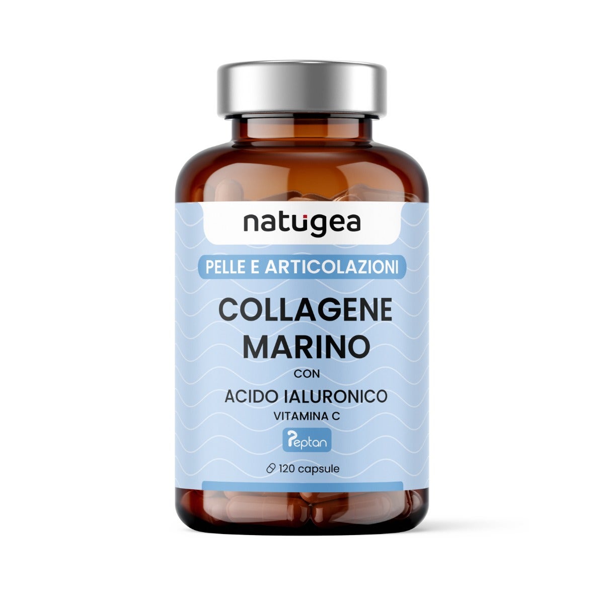Natugea Collagene Marino Idrolizzato Peptan F HD Con Acido Ialuronico E Vitamina C 120 Capsule-1