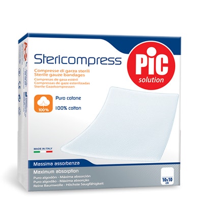 Pic Stericompress Garze Sterili Cotone 10x10cm 50 Pezzi  - 2