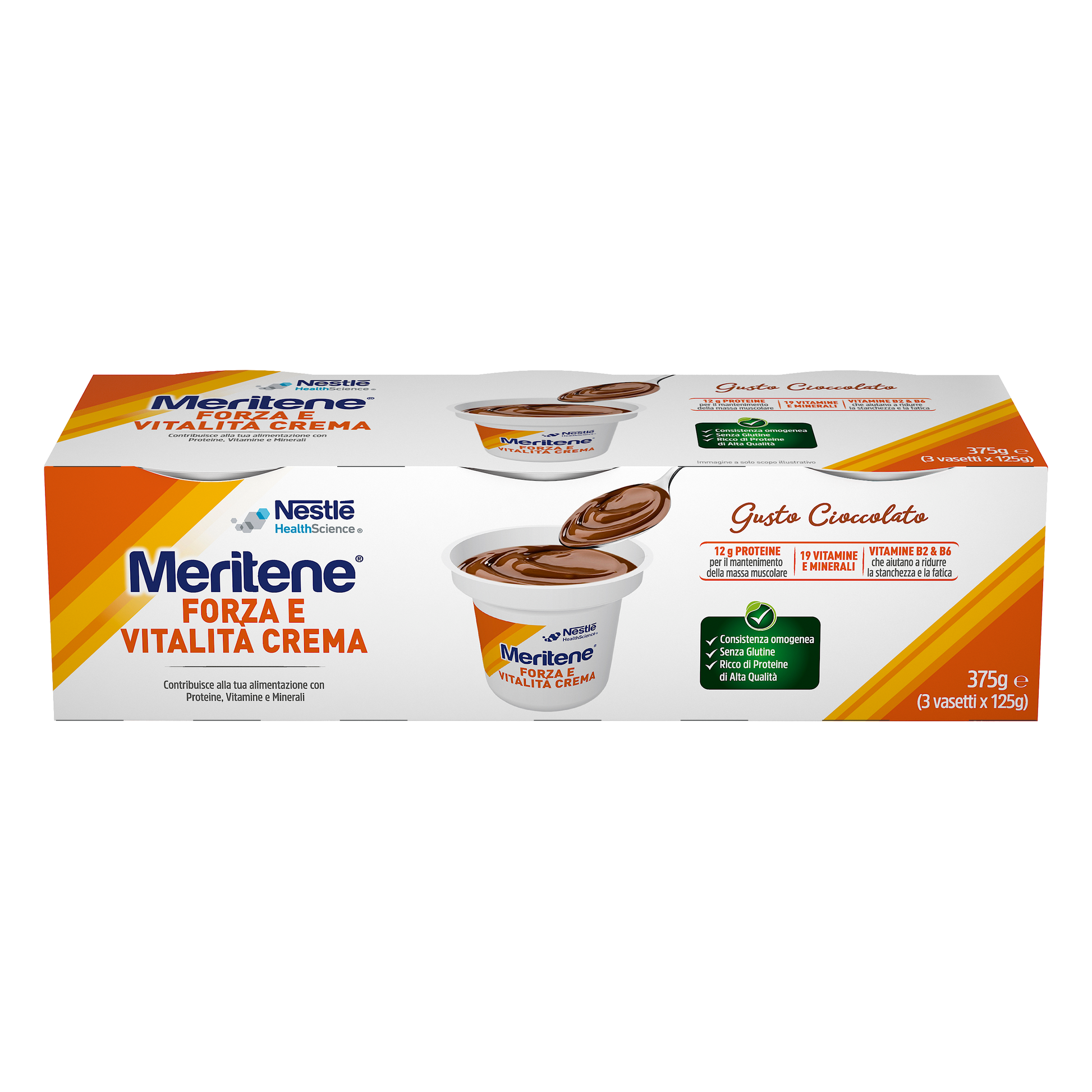 Meritene Crema Cioccolato 3x125g  - 2