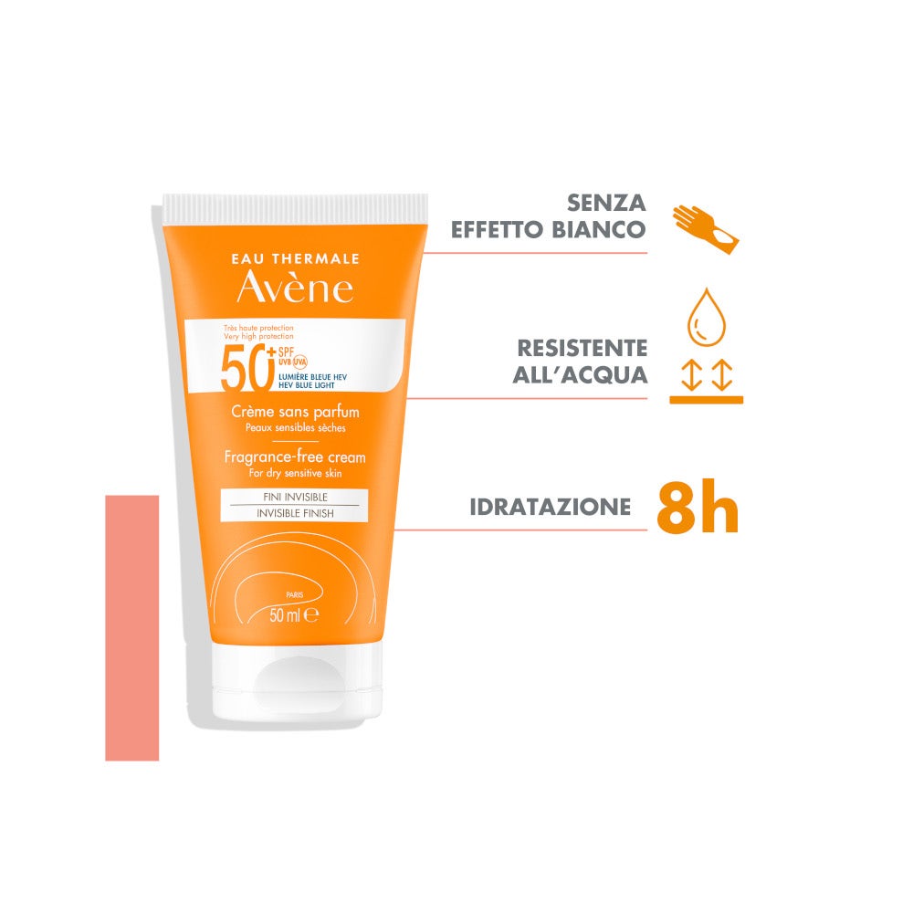 Avène Crema Senza Profumo SPF 50+ Solare Viso 50ml-0