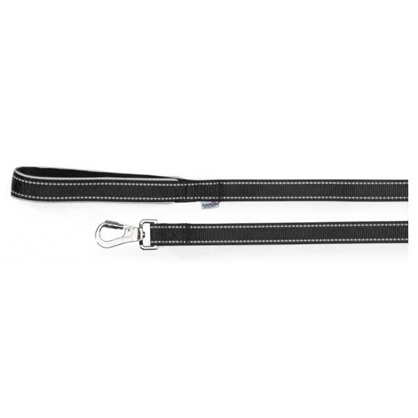 Camon Guinzaglio Con Maniglia In Neoprene E Cuciture Reflex Nero 1,5x120cm  - 1
