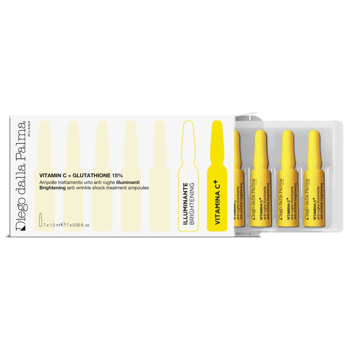 Vitamina C + Glutathione 15% Ampolle trattamento urto anti rughe illuminanti