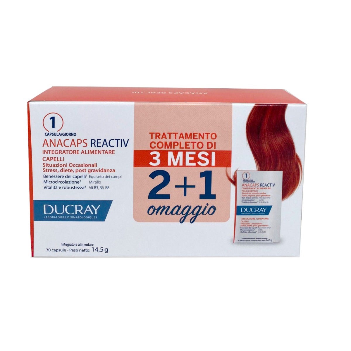 Ducray Anacaps Reactiv Integratore Alimentare Capelli 3x30 Capsule-0