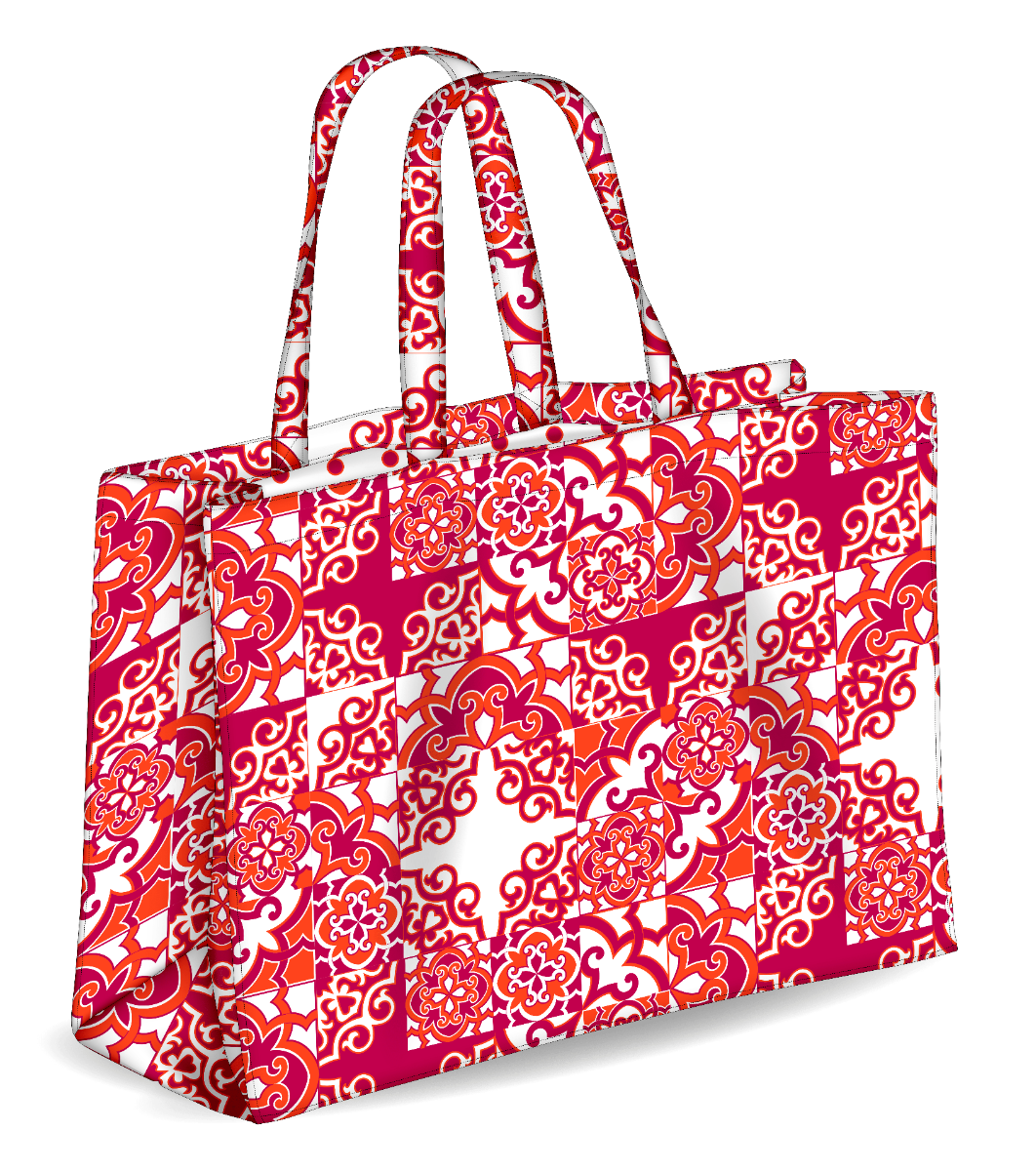 Colors Tote Borsa Mare Reversibile Colore Rosso-0