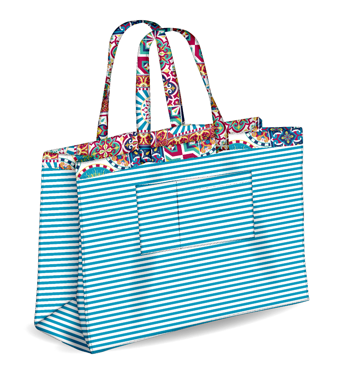 Colors Tote Borsa Mare Reversibile Sun Mix-1