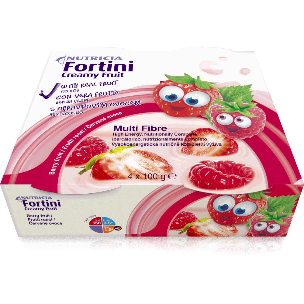 Fortini Creamy Fruit Multi Fibre Frutti Rossi 4x100g-1