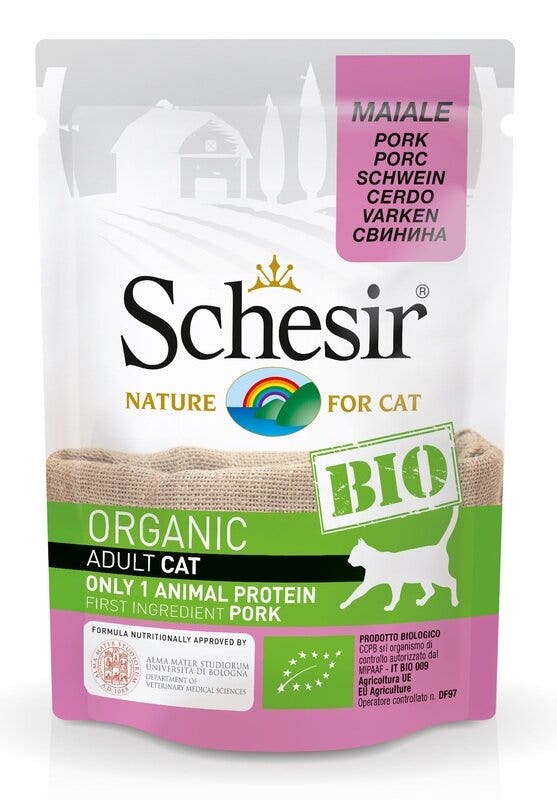 Schesir Bio Gatto Adulto Maiale Busta 85g-1