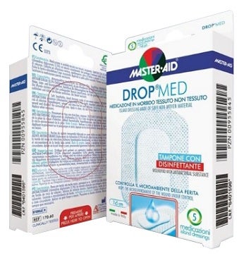 Master-Aid Medicazione Adesiva Drop Med 14x14cm 5 Pezzi  - 1