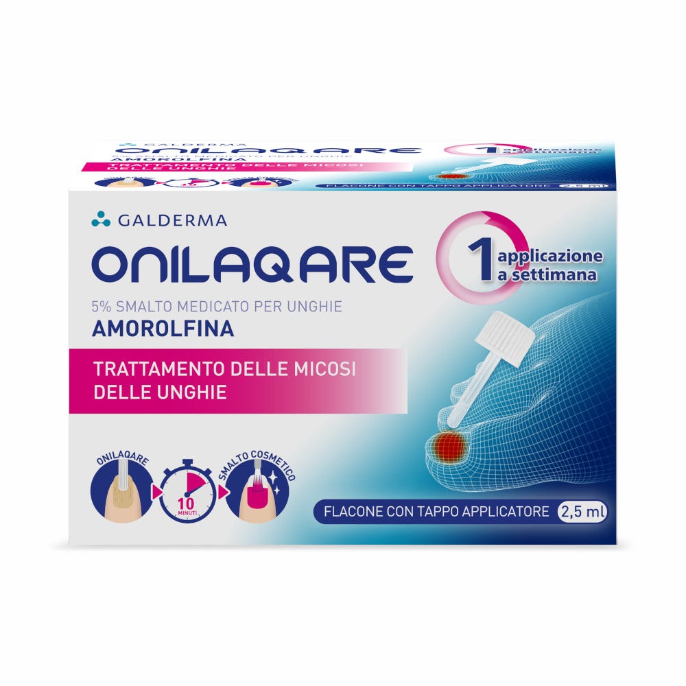 Onilaqare Smalto Medicato Unghie Flacone 2,5ml 5% Con Tappo Applicatore -2