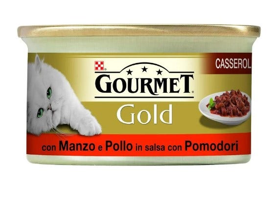 Gourmet Gold Casserole Con Manzo E Pollo In Salsa Con Pomodori 85 Gr-1