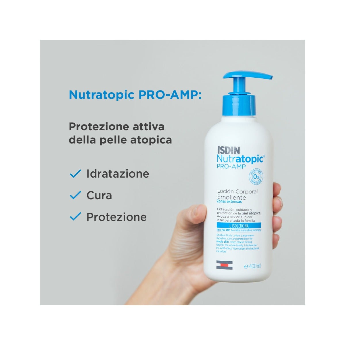 Isdin Nutratopic PRO-AMP Lozione Emolliente Pelle Atopica 400ml-3
