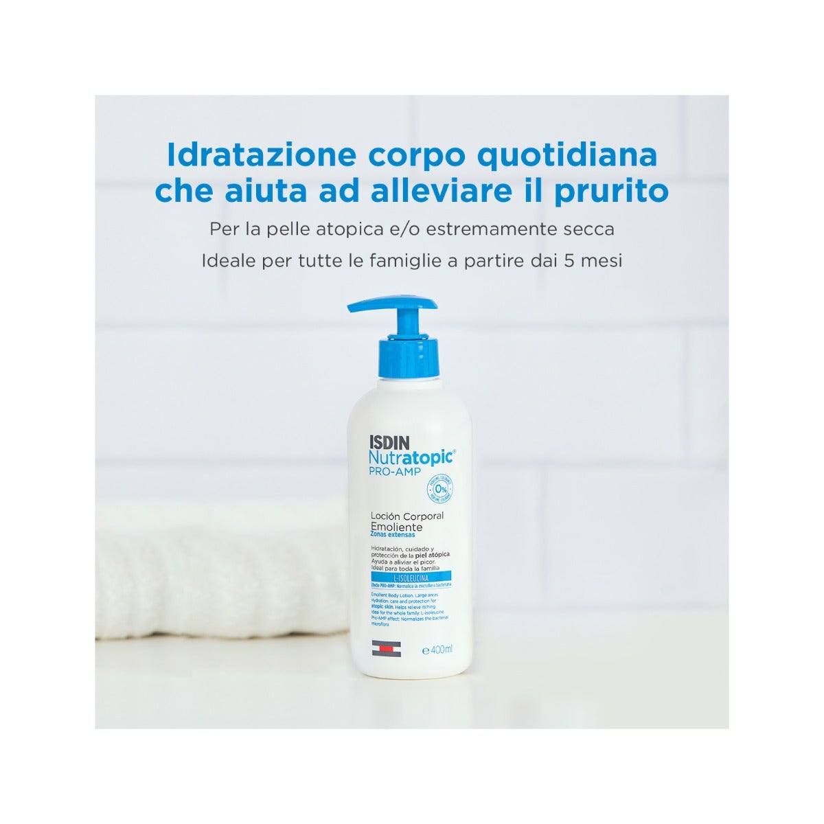 Isdin Nutratopic PRO-AMP Lozione Emolliente Pelle Atopica 400ml-6