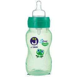 J Bimbi B Free Me Verde Biberon Polipropilene Tettarella Silicone 260ml 0 Mesi+ - 1