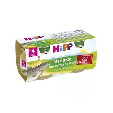 Hipp Omogenizzato Merluzzo Con Carote Patate 4m+ 2x80g  - 2