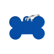 Medaglietta Per Cani E Gatti Personalizzata Osso In Alluminio Blu Taglia Grande-1