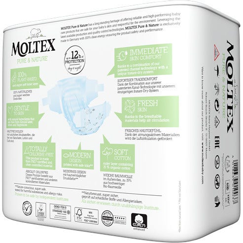 Moltex Pure&Nature New Born Pannolini 2/4kg Taglia 1 22 Pezzi  - 4