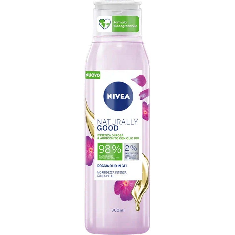 Nivea Naturally Good Doccia Olio Rosa 300ml  - 1
