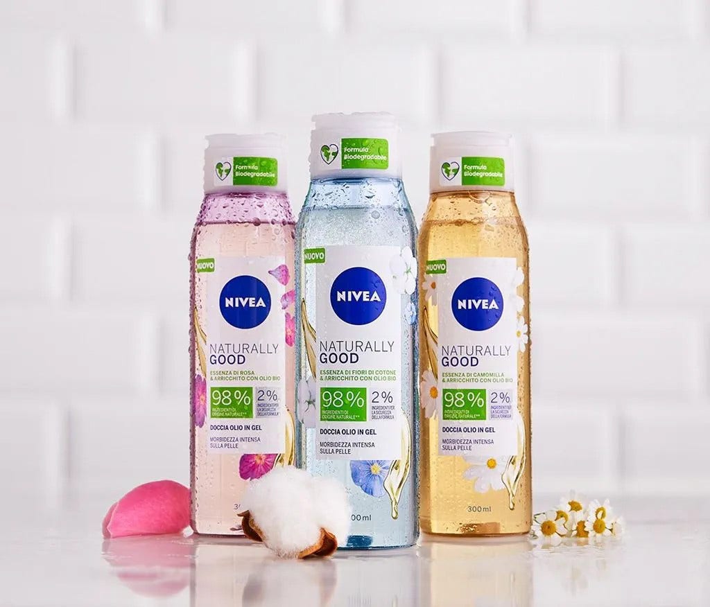 Nivea Naturally Good Doccia Olio Rosa 300ml  - 4