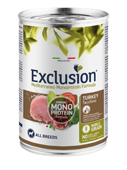 Exclusion Mediterraneo Monoprotein Noble Grain Umido Al Tacchino Per Cani Lattina 400gr-1
