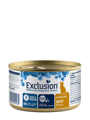 Exclusion Mediterraneo Monoprotein Noble Grain Umido Per Gatti Sterilizzati Al Manzo Lattina 85gr-1