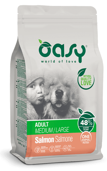 Oasy Dry Monoproteico Cane Adult Medium Large Salmone 2,5kg-1