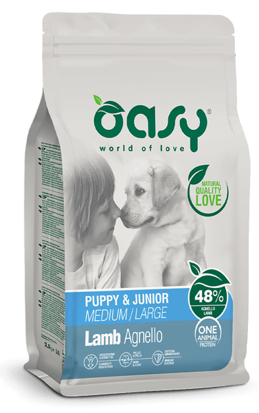 Oasy Dry Monoproteico Cane Puppy Medium Large Agnello 12kg-1