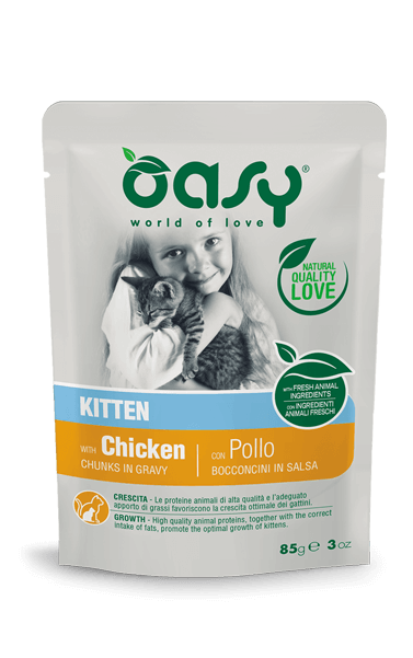 Oasy Kitten Bocconcini Pollo Busta 85g-1