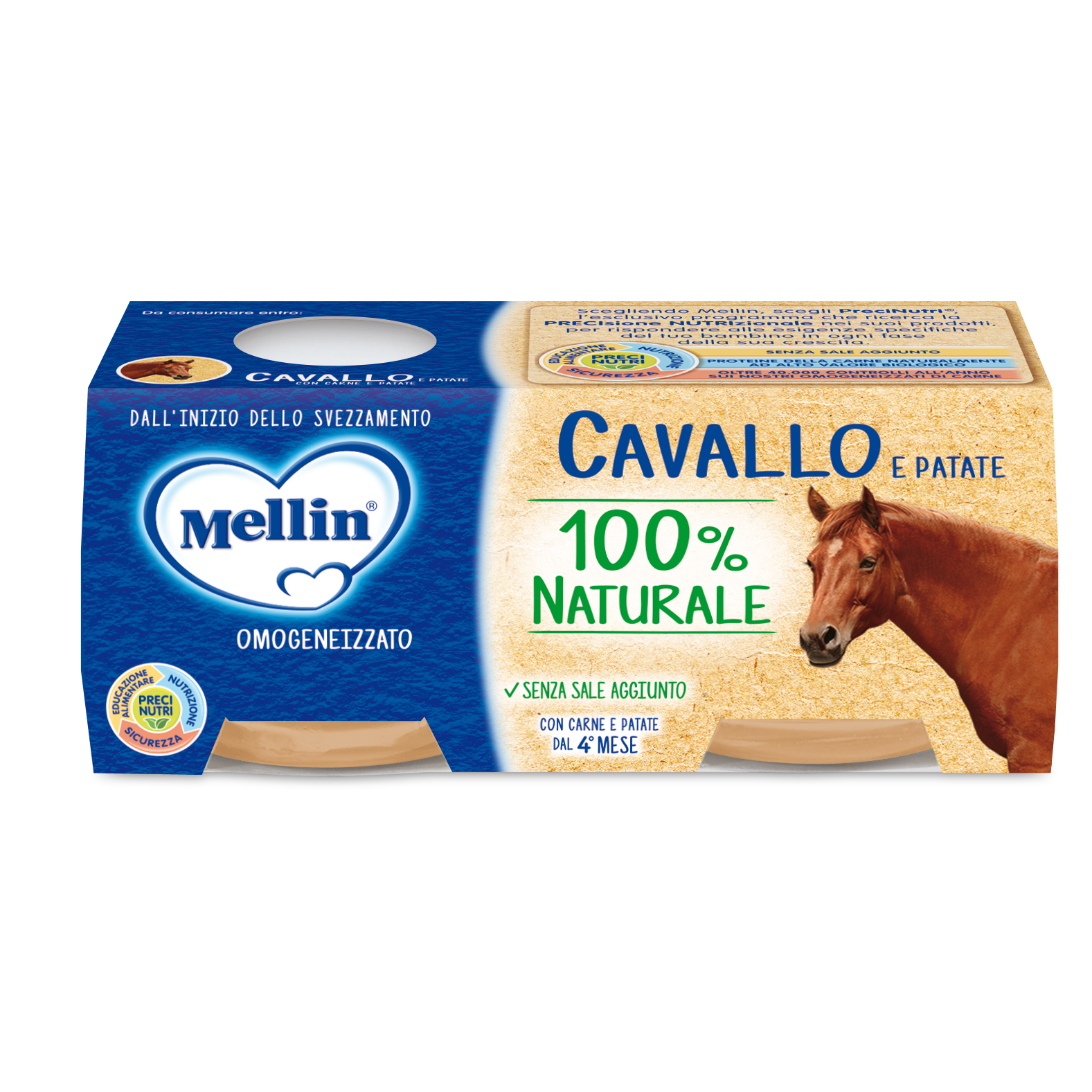 Mellin Omogeneizzato Cavallo e Patate  2X80g  - 2