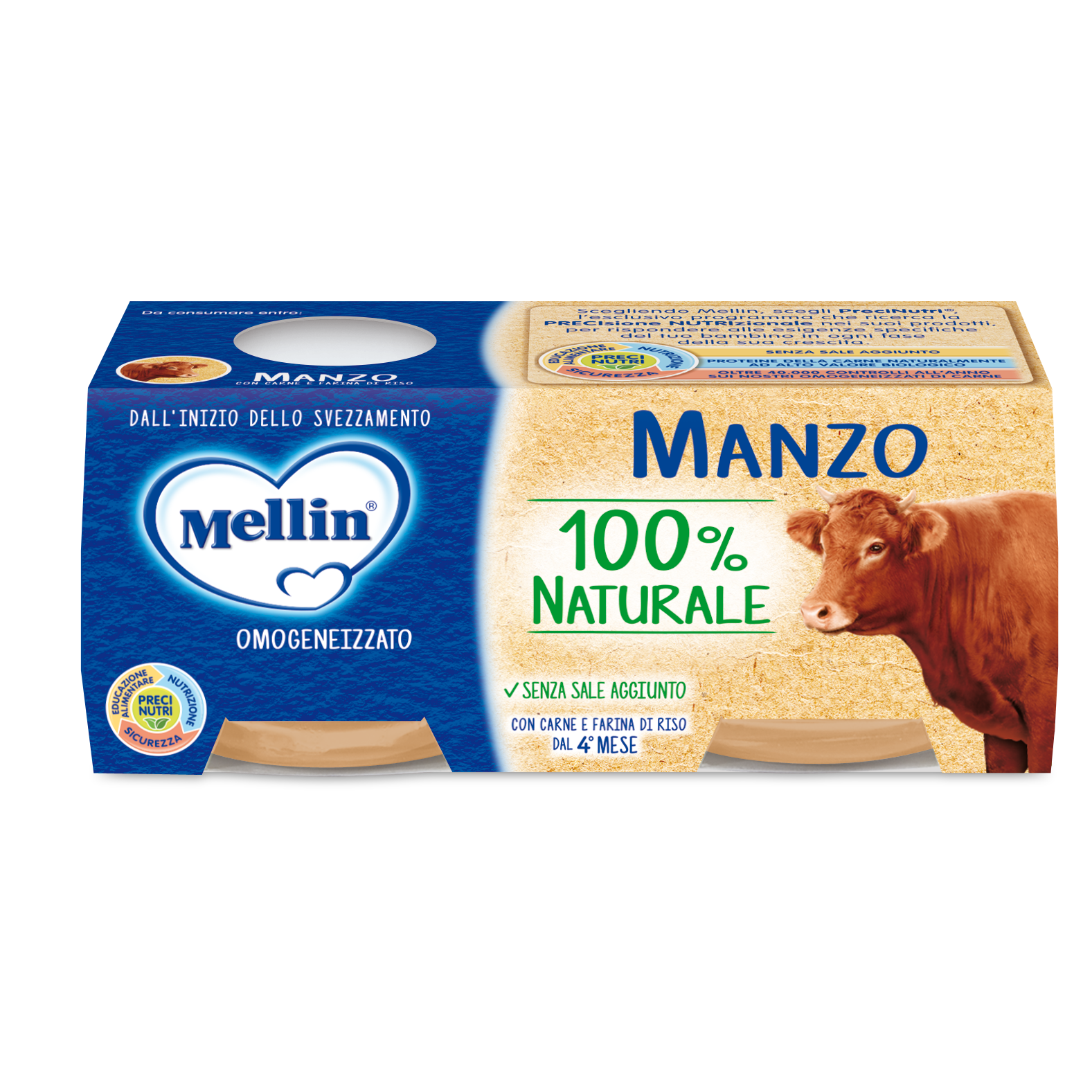Mellin Omogeneizzato Manzo 2X120g  - 2