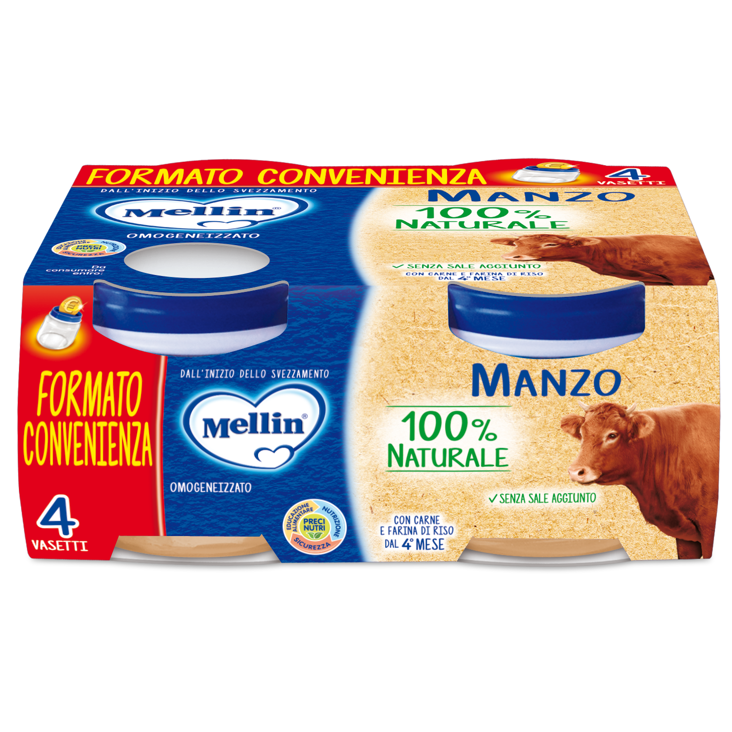 Mellin Omogeneizzati Manzo 4X80g  - 2