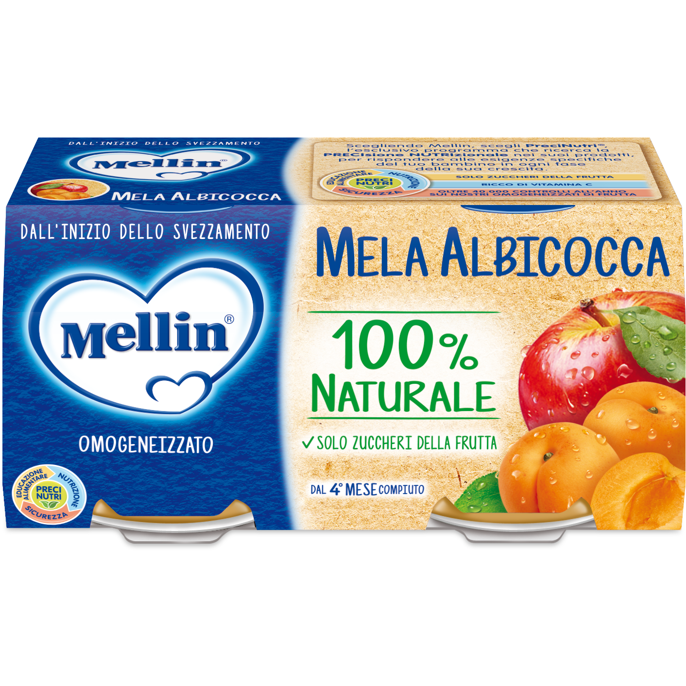 Mellin Omogeneizzato Albicocca 2x100g  - 2