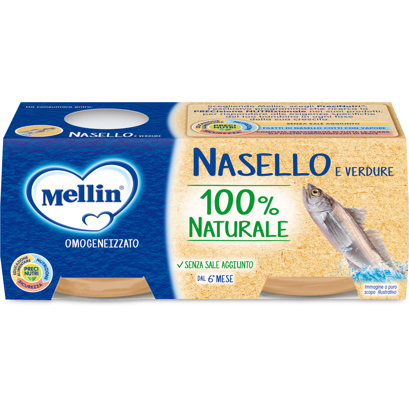 Mellin Omogeneizzato Nasello 2X80g 6Mesi+  - 3