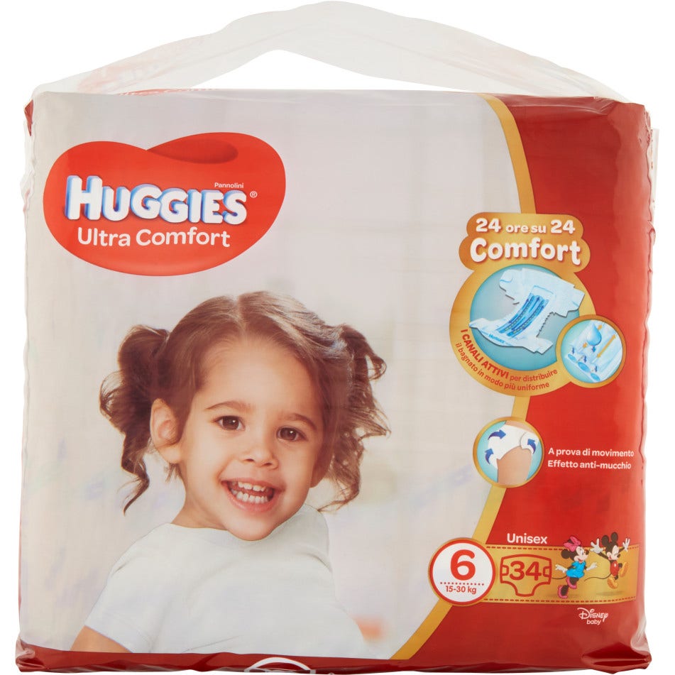 Huggies Ultra Comfort Pannolino Grande Taglia 6 34 Pezzi  - 1