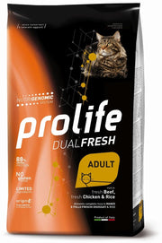 Prolife Cat Dual Fresh Adult Cibo Secco Per Gatti Adulti BeefFresh ChickenRice Sacco 7Kg-1