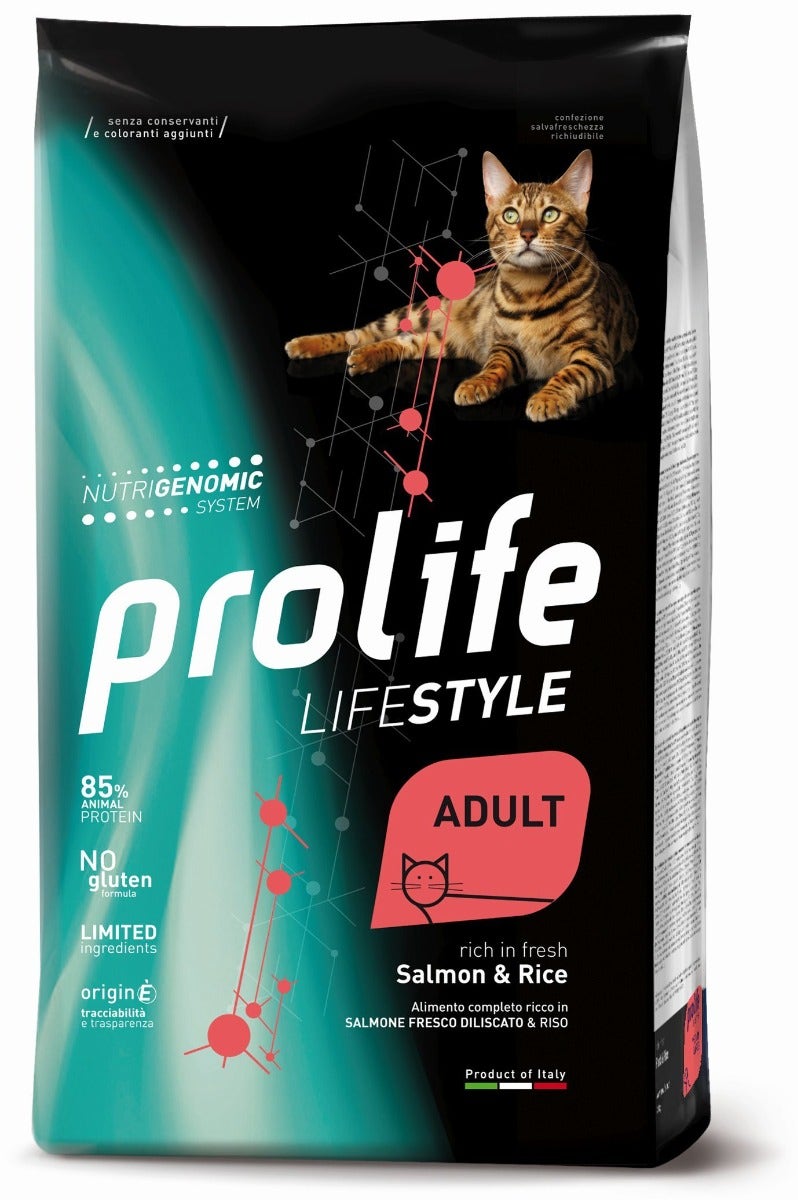 Prolife Cat Life Style Cibo Secco Per Gatti Adulti Salmone E Riso Sacco 1,5-1