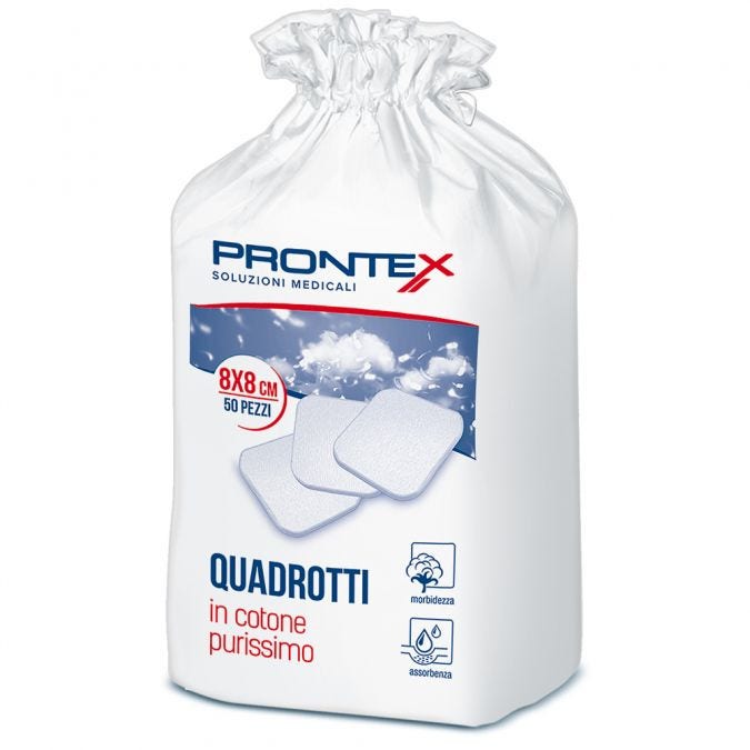Prontex Cotone Idrofilo Quadrotti 50 Pezzi  - 2