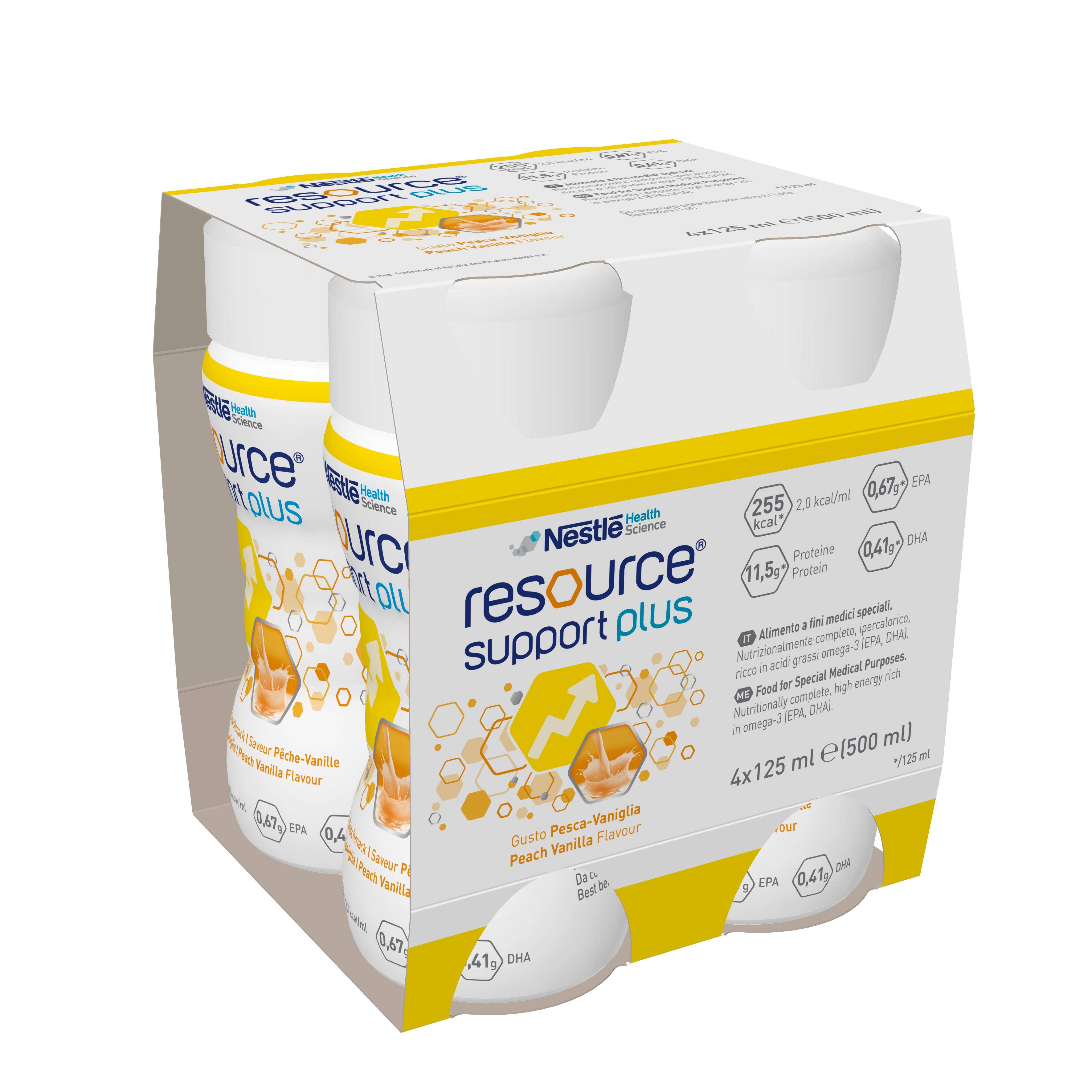 Nestlè Resource Support Plus Pesca Vaniglia 4 Bottiglie 125ml  - 3