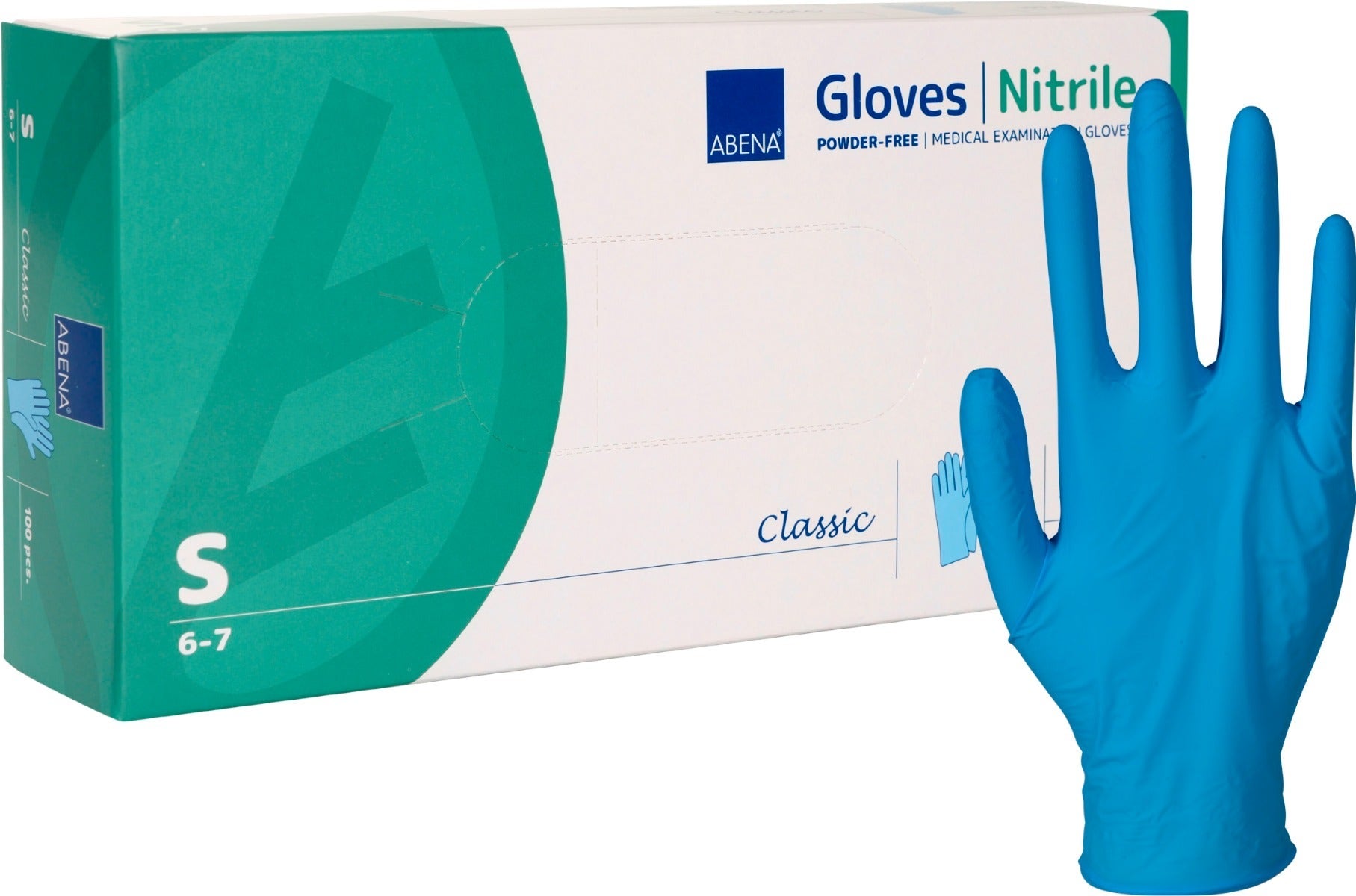 Abena Guanto Nitrile Senza Polvere Blu Taglia S 100 Pezzi-2